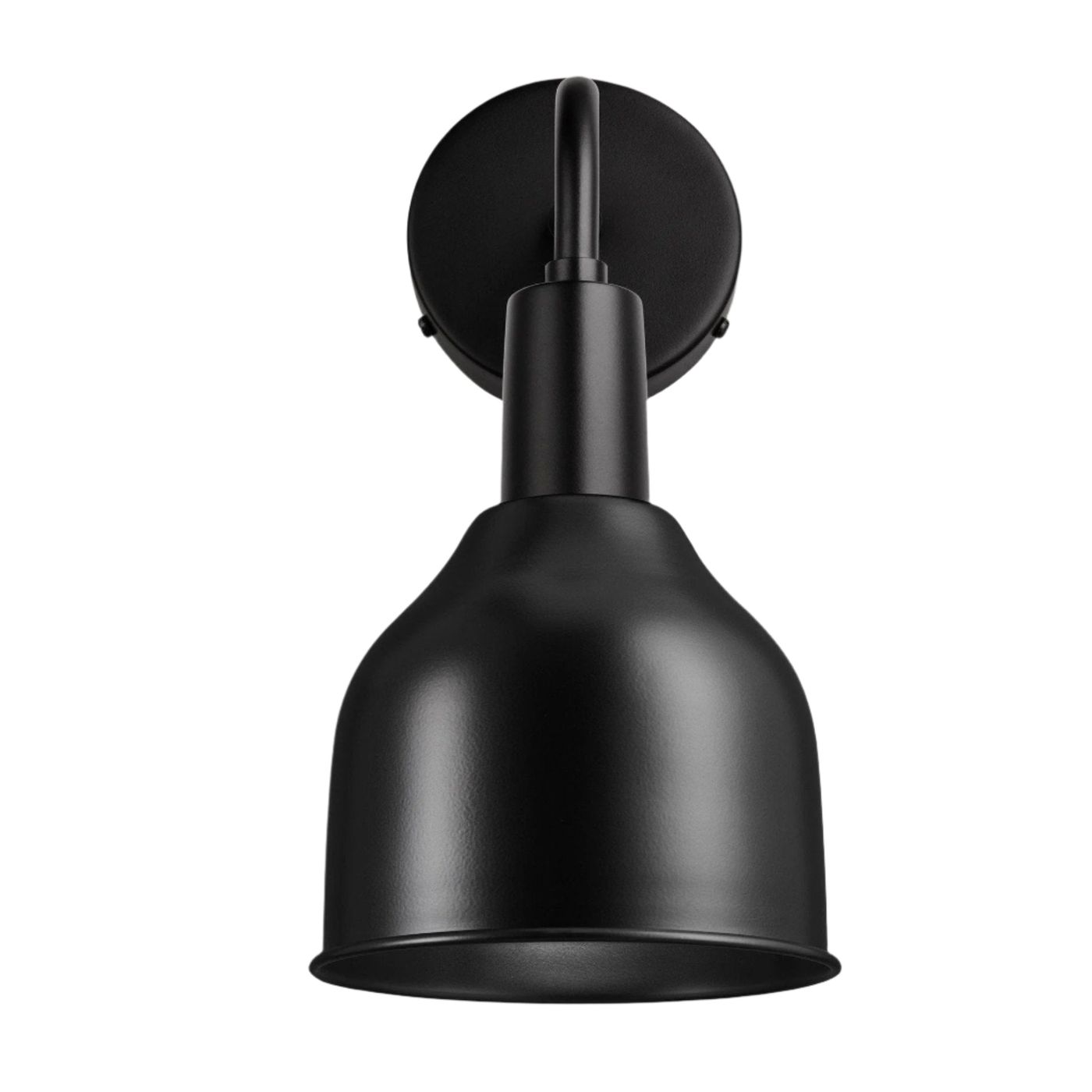 Black Sleek 7 Inch Cone Wall Light with Black Holder Product Code SL-CWL7-BK-BKH