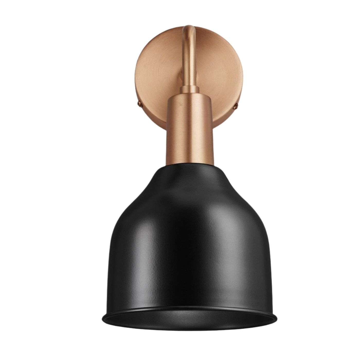 Black Sleek 7 Inch Cone Wall Light with Copper Holder Product Code SL-CWL7-BK-CH