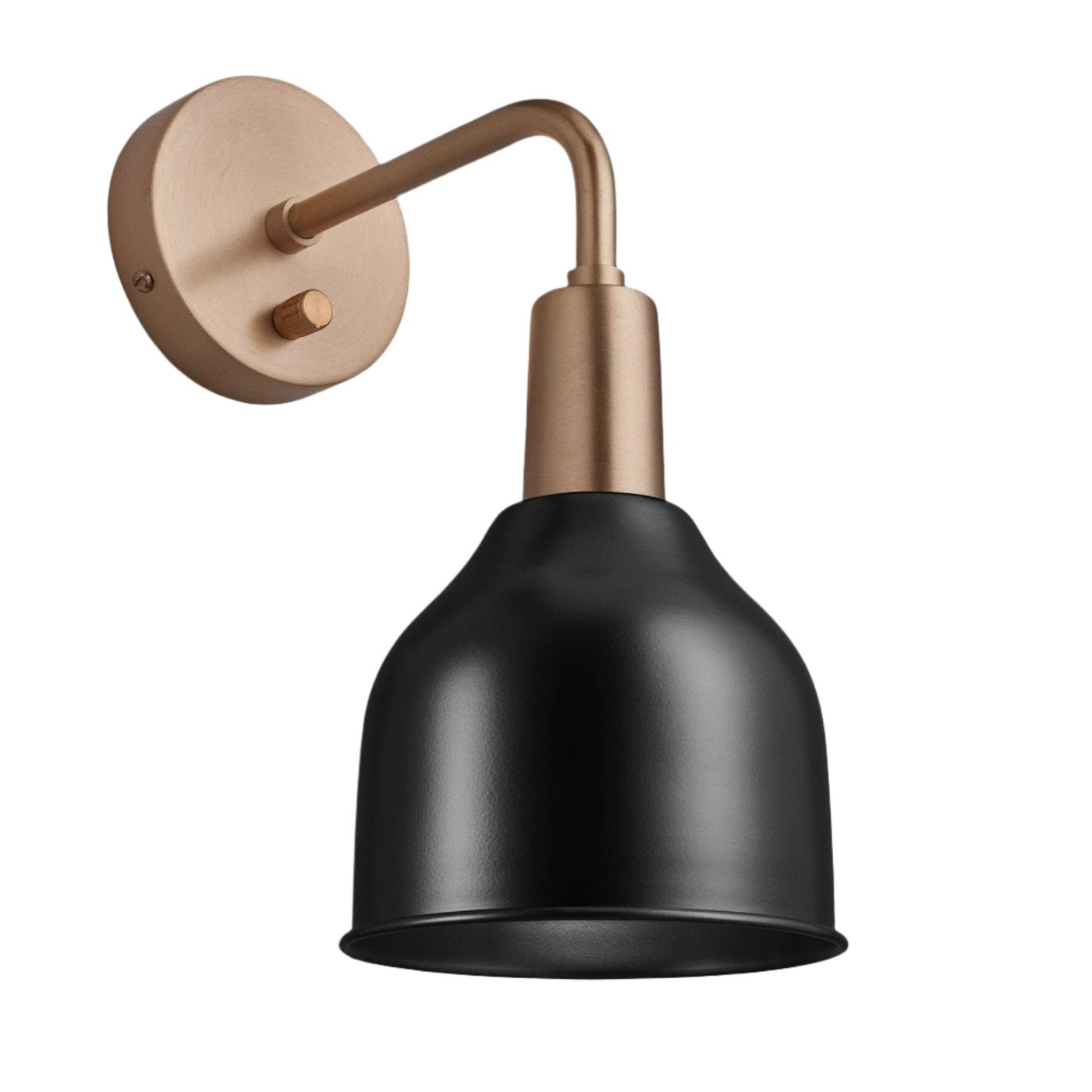 Black Sleek 7 Inch Cone Wall Light with Copper Holder Product Code SL-CWL7-BK-CH