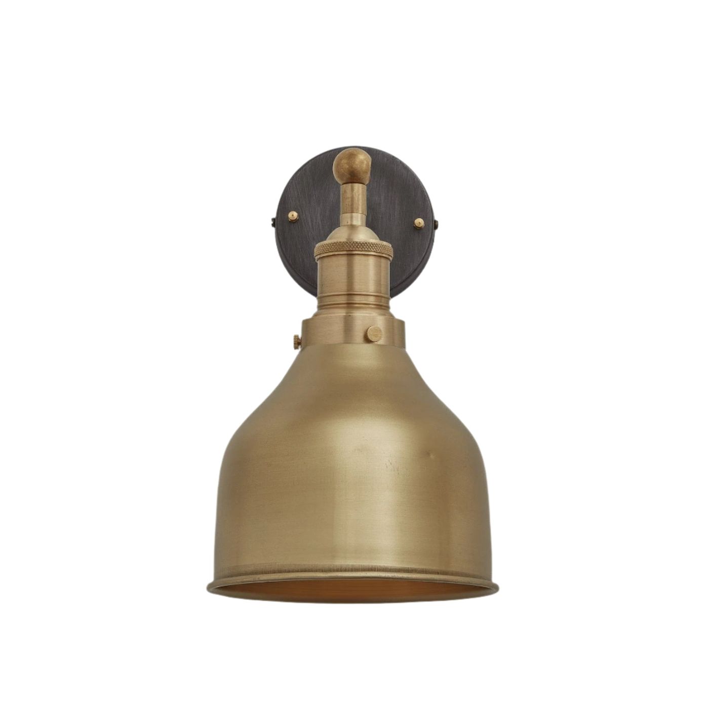 Brass Brooklyn Cone Wall Light in 7 Inch with Brass Holder, Product code is BR-CWL7-B-BH
