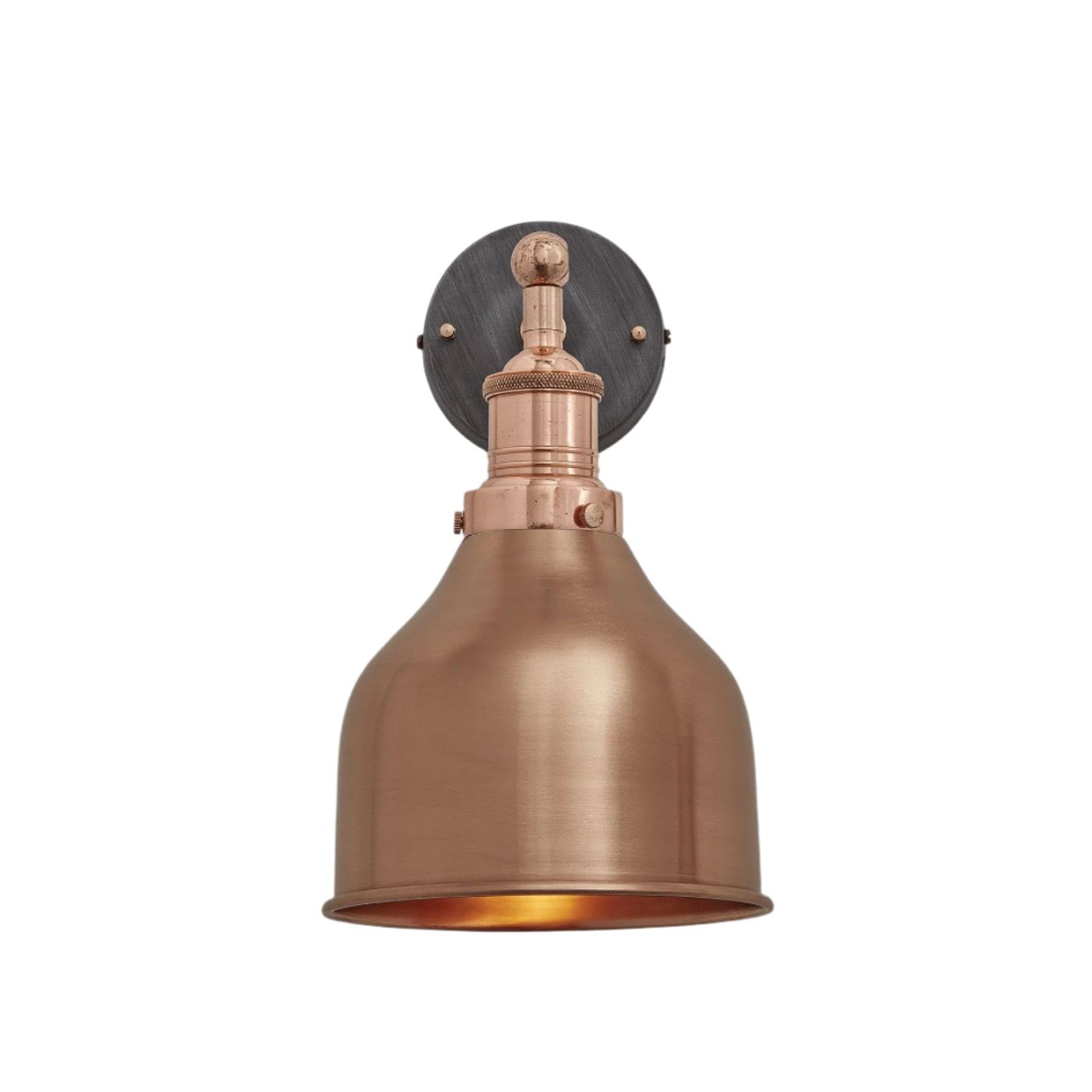 Copper Brooklyn Cone Wall Light in 7 Inch with Copper Holder, Product code is BR-CWL7-C-CH