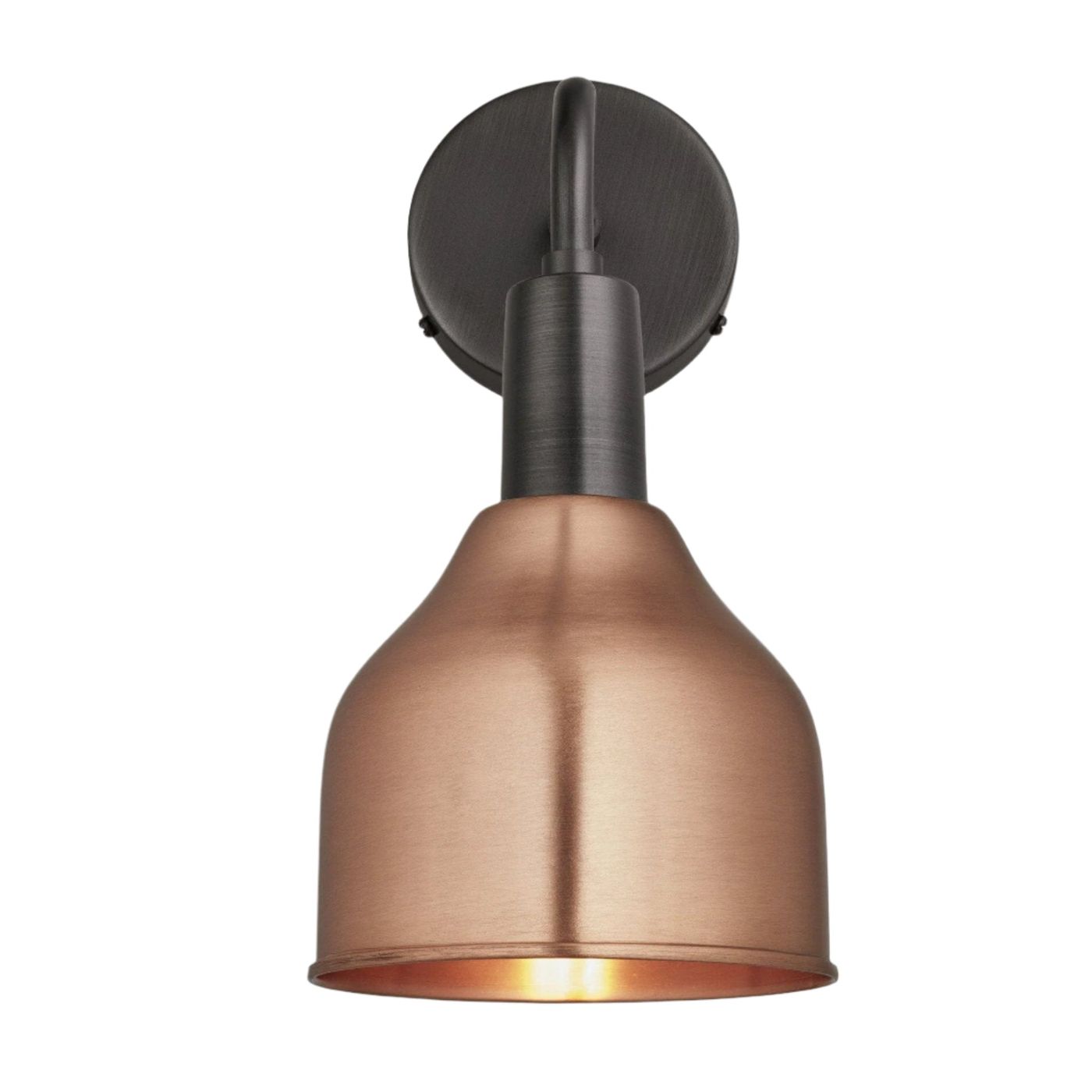 Copper Sleek 7 Inch Cone Wall Light with Pewter Holder Product Code SL-CWL7-C-PH