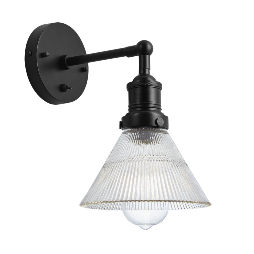 Glass Funnel with Black Holder Brooklyn Wall Light - 7 Inch BR-GLFWL7-BKH