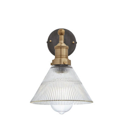 Glass Funnel with Brass Holder Brooklyn Wall Light - 7 Inch BR-GLFWL7-BH