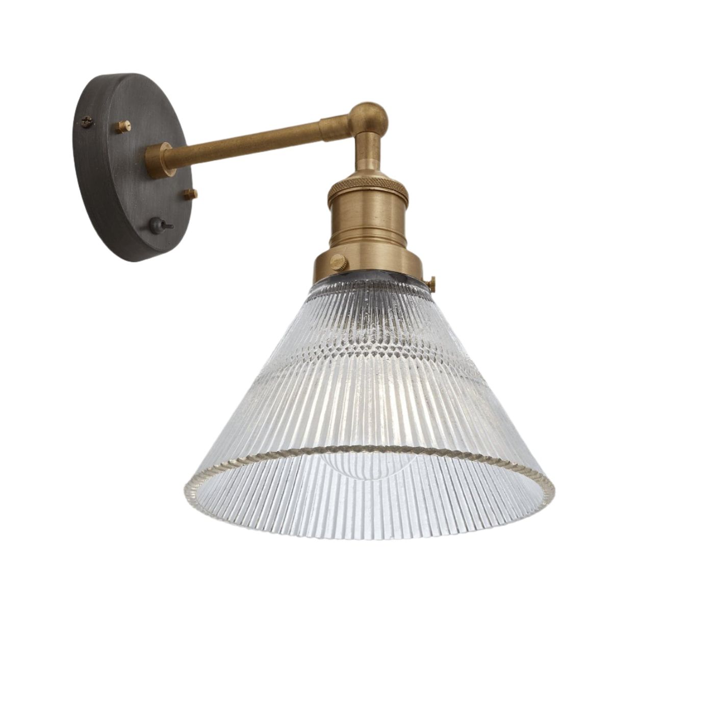 Glass Funnel with Brass Holder Brooklyn Wall Light - 7 Inch BR-GLFWL7-BH