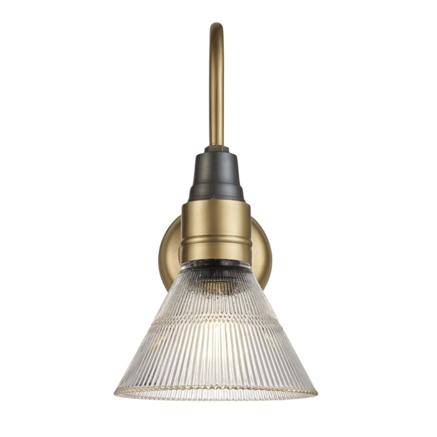 Swan Neck Glass Funnel Wall Light - 7 Inch - Brass Industville SN-GLFWL7-B