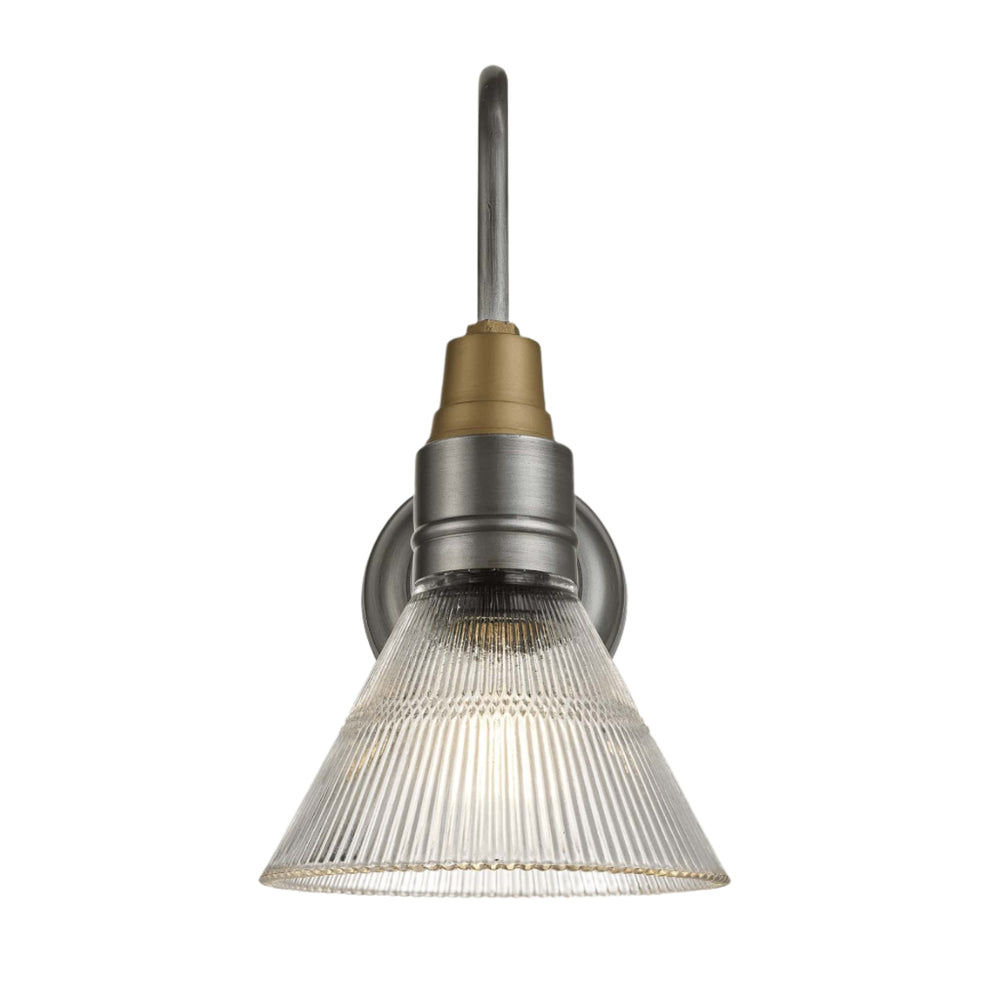 Swan Neck Glass Funnel Wall Light - 7 Inch – Pewter Industville SN-GLFWL7-P