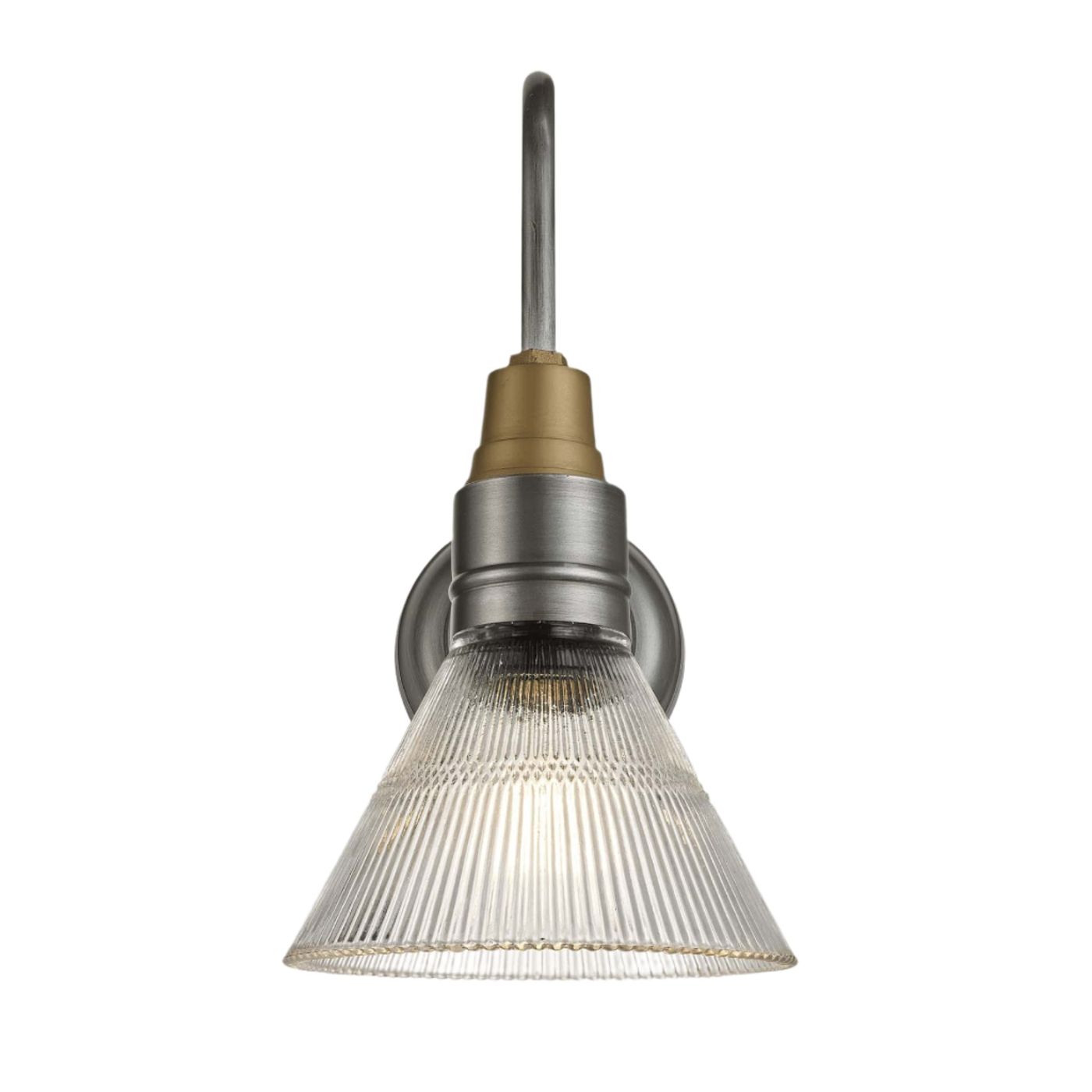 Swan Neck Glass Funnel Wall Light - 7 Inch – Pewter Industville SN-GLFWL7-P