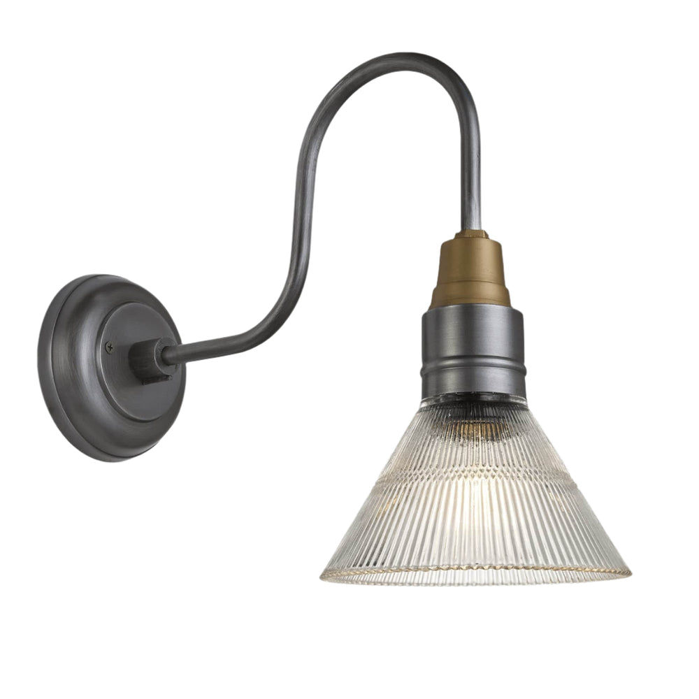 Swan Neck Glass Funnel Wall Light - 7 Inch – Pewter Industville SN-GLFWL7-P