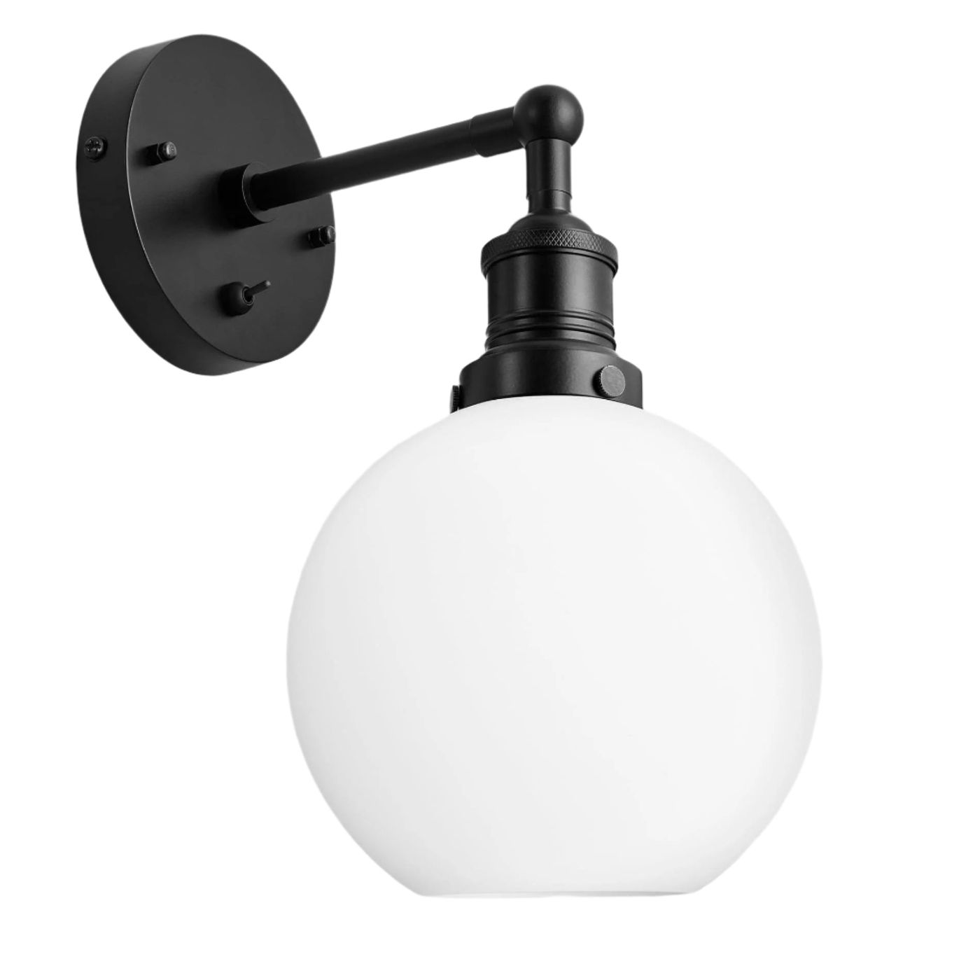 Brooklyn Opal Glass Globe Wall Light - 7 Inch Industville