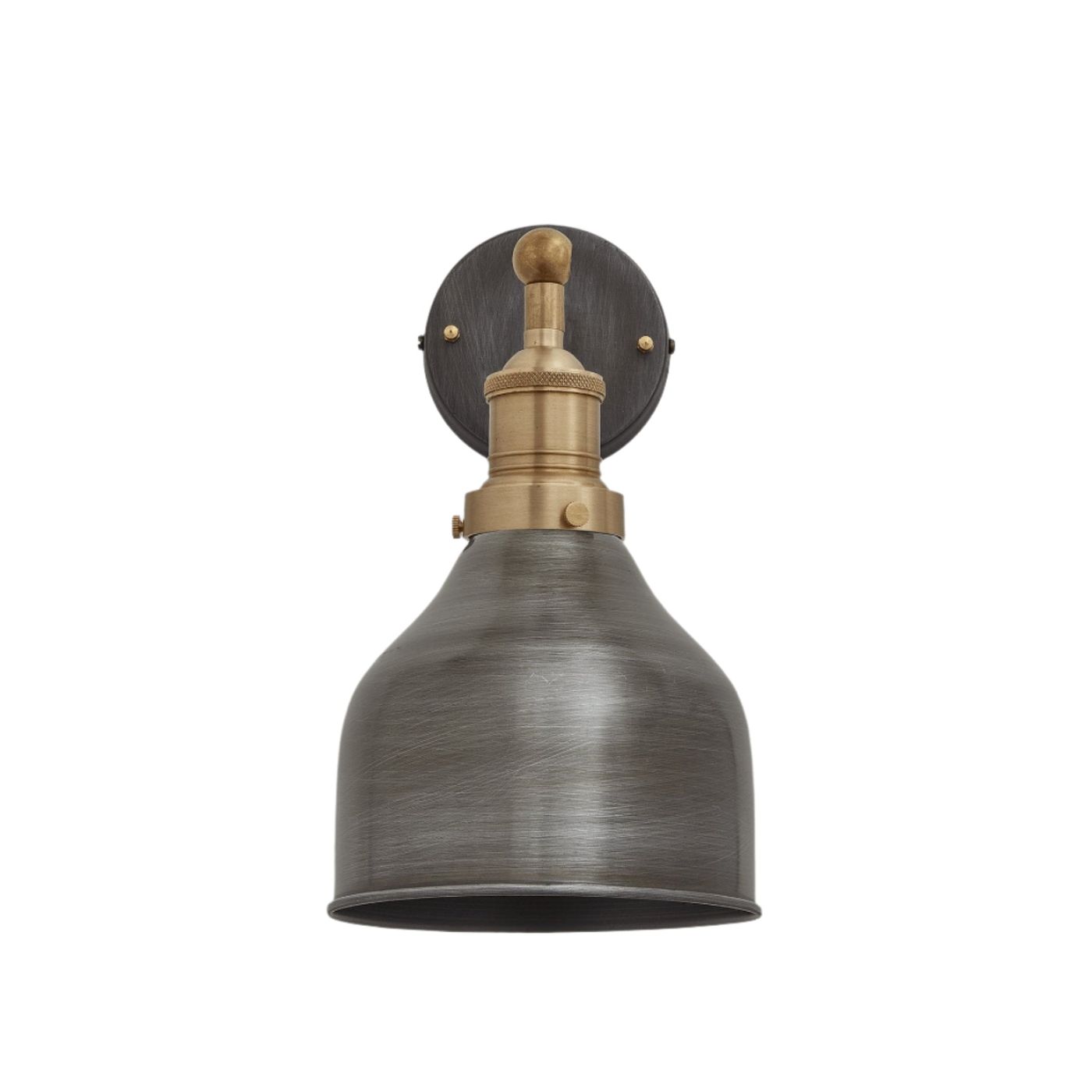 Pewter Brooklyn Cone Wall Light in 7 Inch with Pewter Holder, Product code is BR-CWL7-P-BH