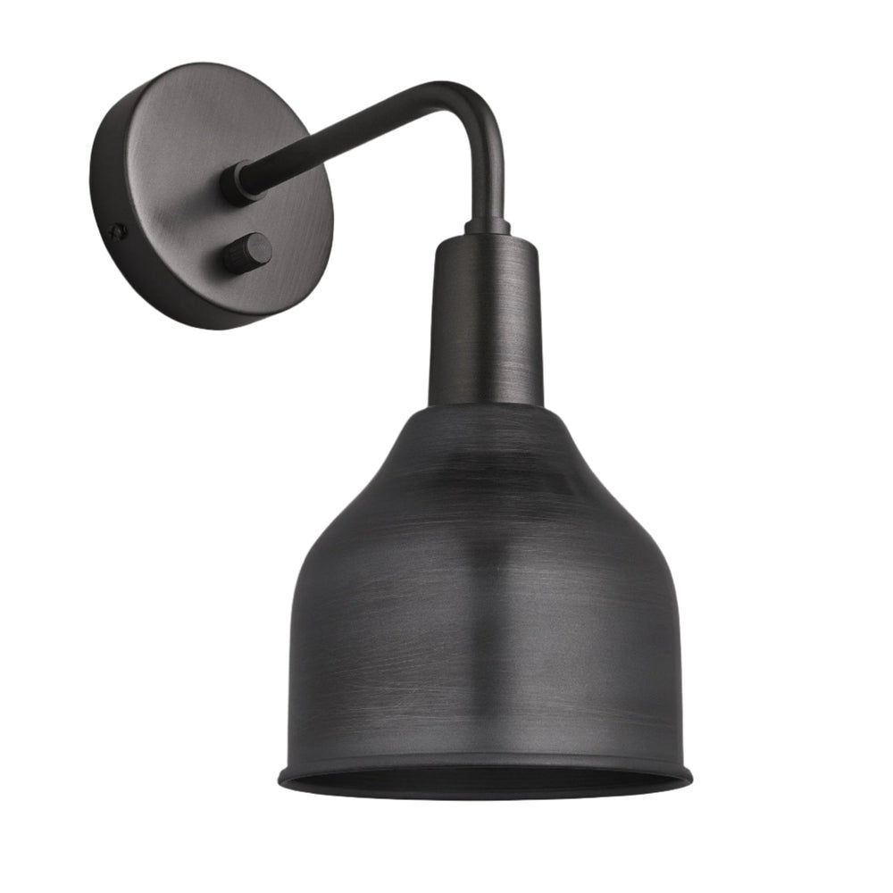 Pewter Sleek 7 Inch Cone Wall Light with Pewter Holder Product Code SL-CWL7-P-PH