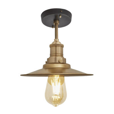 Brass with Brass Holder Brooklyn Flat Flush Mount - 8 Inch - Industville BR-FFM8-B-BH