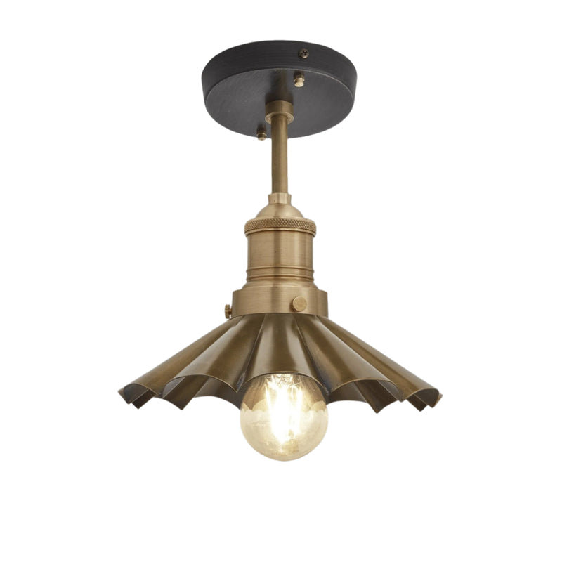 Brooklyn Umbrella Flush Mount - 8 Inch - Brass - Voucher Applicable - Industville Lighting UK
