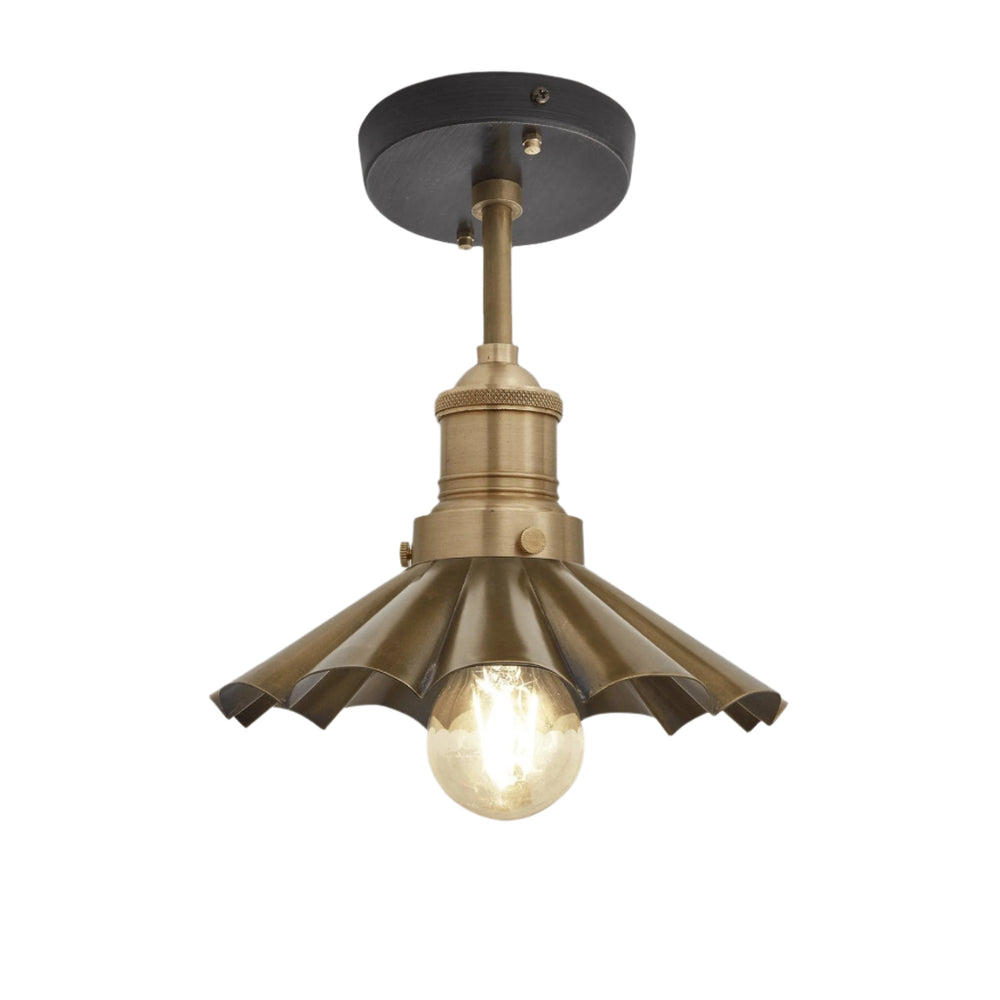 Brooklyn Umbrella Flush Mount - 8 Inch - Brass Industville BR-UFM8-B-BH