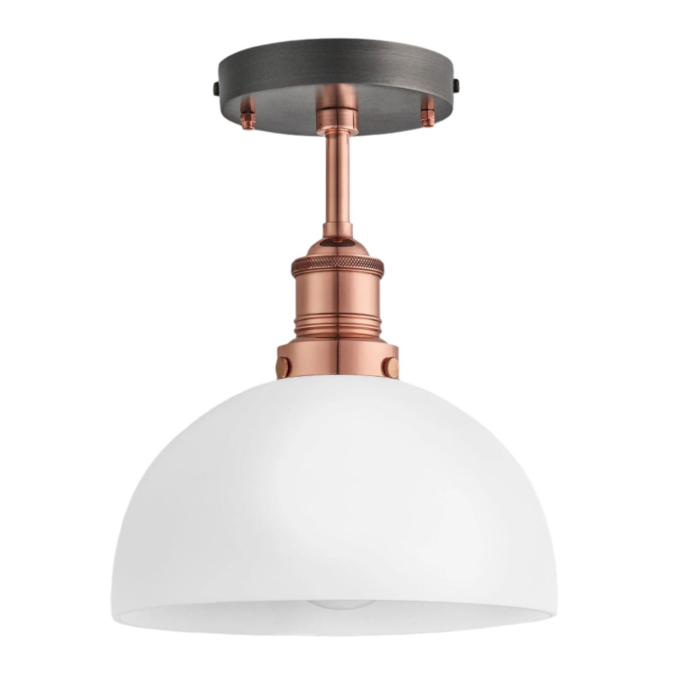 Brooklyn Opal Glass Dome Flush Mount Light - 8 Inch Industville BR-OGL-DFM8-W-CH