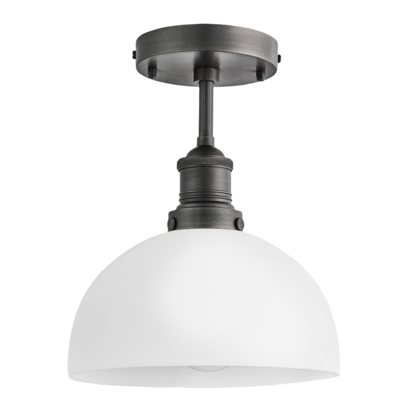 Brooklyn Opal Glass Dome Flush Mount Light - 8 Inch Industville BR-OGL-DFM8-W-PH