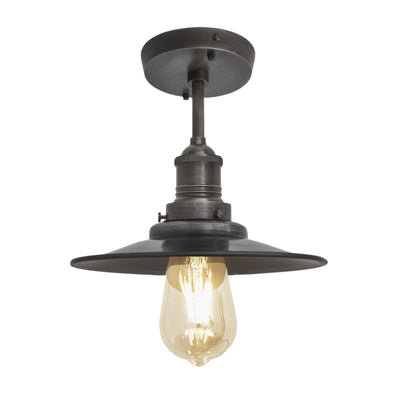 Brooklyn Flat Semi Flush Mount - 8 Inch - Kitchen Island Lighting - Industville Lighting UK