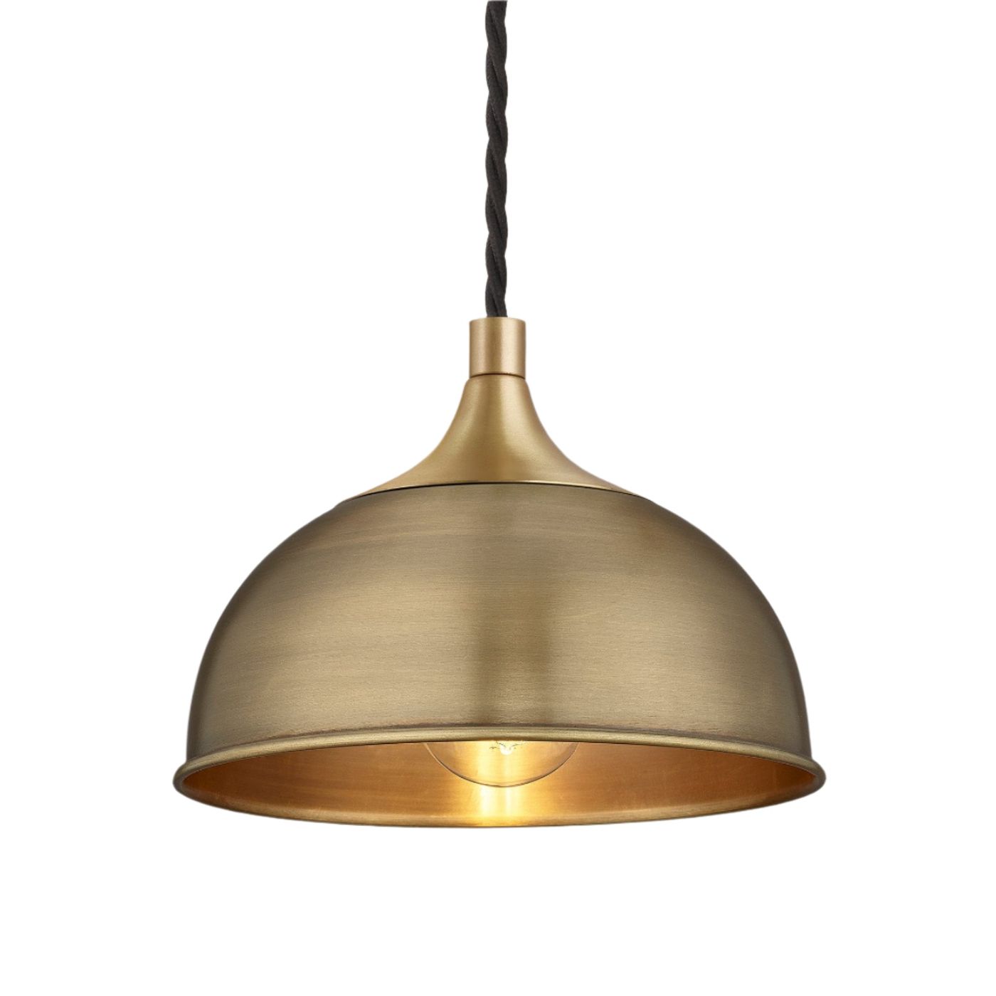 Brass with Brass Holder Chelsea Dome Pendant - 8 Inch - CH-DP8-B-BH