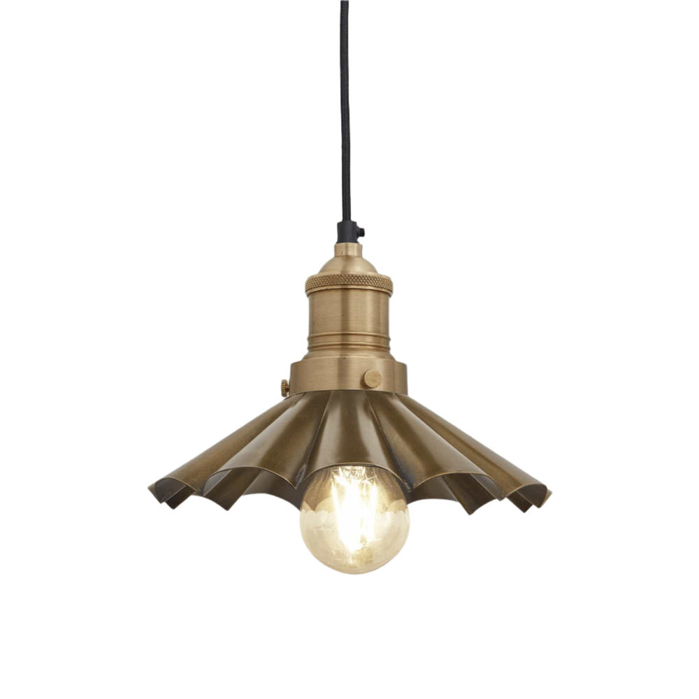 Brass with Brass Holder Brooklyn Umbrella Pendant - 8 Inch - BR-UP8-B-BH