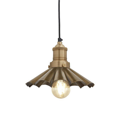 Brass with Brass Holder Brooklyn Umbrella Pendant - 8 Inch - BR-UP8-B-BH