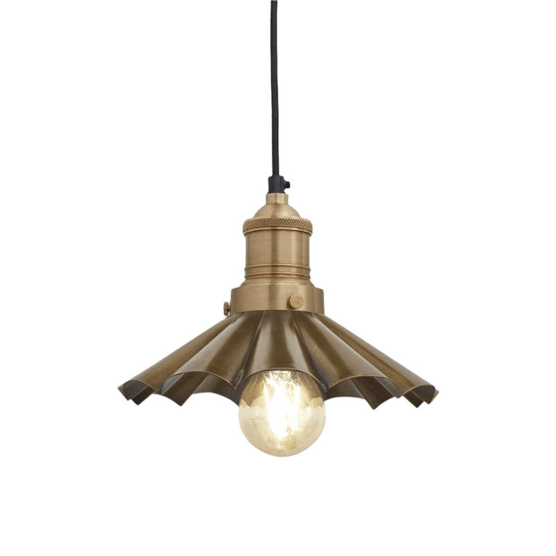 Brass with Brass Holder Brooklyn Umbrella Pendant - 8 Inch - BR-UP8-B-BH