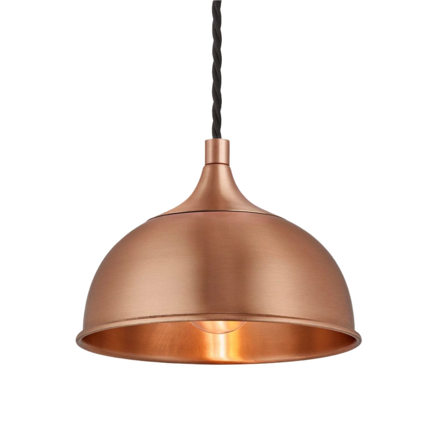 Copper with Copper Holder Chelsea Dome Pendant - 8 Inch - CH-DP8-C-CH