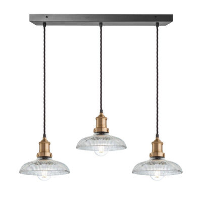 Brooklyn Glass Dome 3 Wire Cluster Lights - 8 inch Industville BR-GLD8-3WCL-BH
