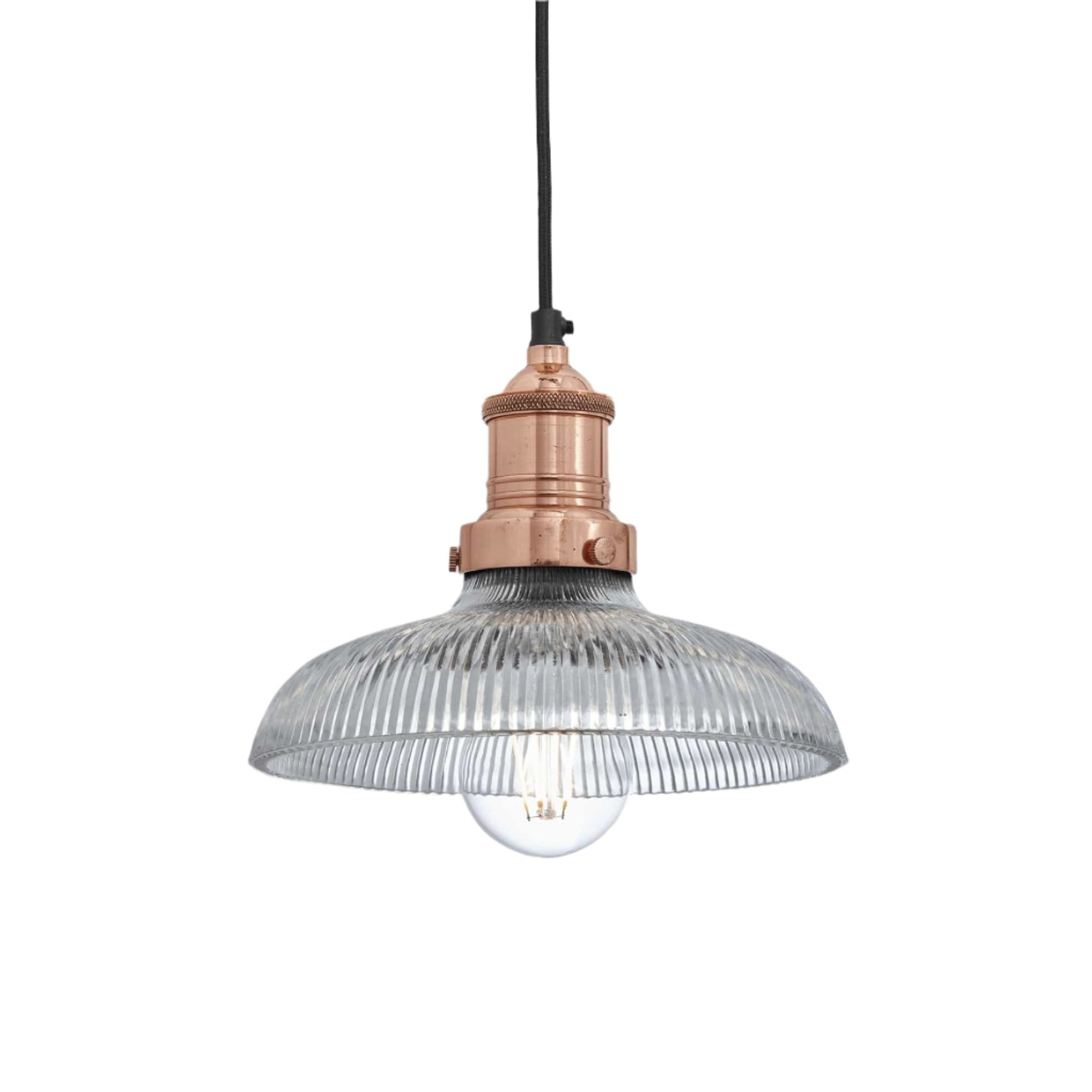 Brooklyn Glass Dome Pendant in 8 Inch in Copper, Product Code BR-GLDP8-CH