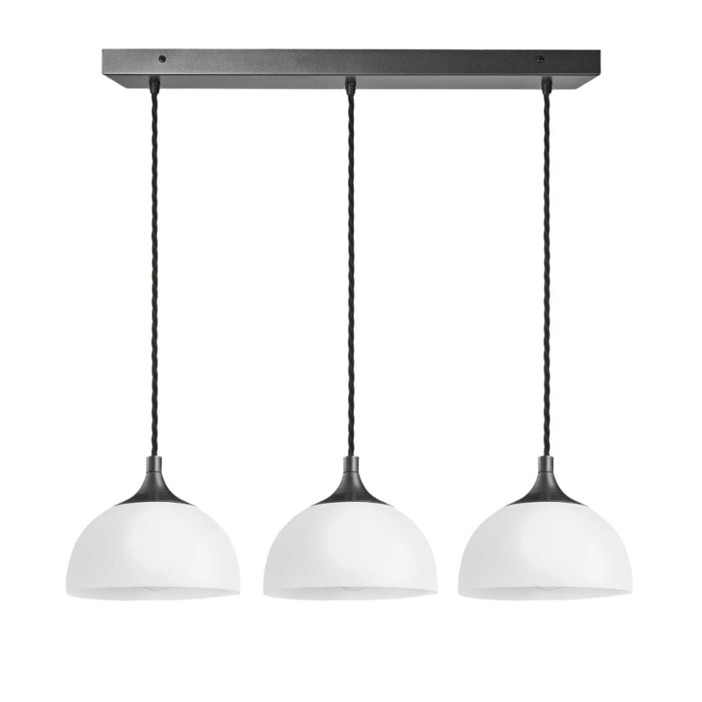 Chelsea Opal Glass Dome 3 Wire Cluster Lights - 8 inch - White Industville CH-OGL-D8-3WCL-W-PH