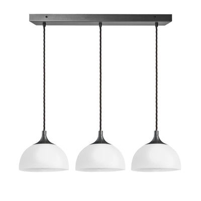 Chelsea Opal Glass Dome 3 Wire Cluster Lights - 8 inch - White Industville CH-OGL-D8-3WCL-W-PH