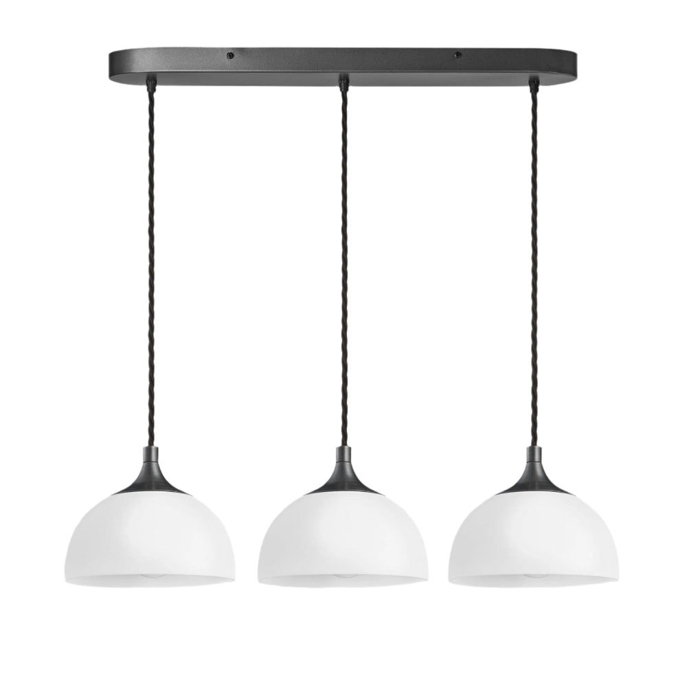 Chelsea Opal Glass Dome 3 Wire Cluster Lights - 8 inch - White Industville CH-OGL-D8-3WOCL-W-PH