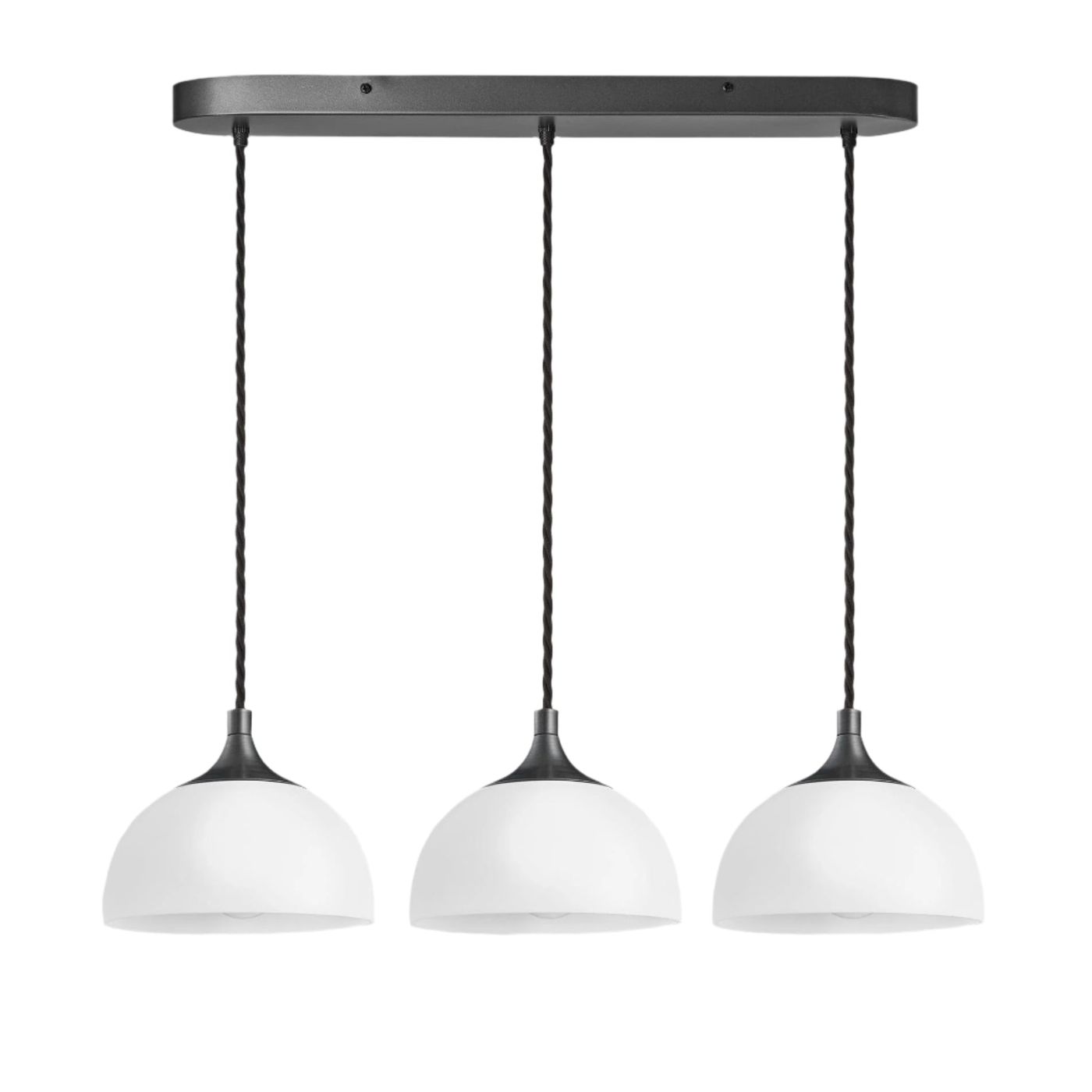 Chelsea Opal Glass Dome 3 Wire Cluster Lights - 8 inch - White Industville CH-OGL-D8-3WOCL-W-PH
