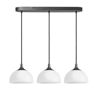 Chelsea Opal Glass Dome 3 Wire Cluster Lights - 8 inch - White Industville CH-OGL-D8-3WOCL-W-PH