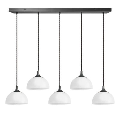 Chelsea Opal Glass Dome 5 Wire Cluster Lights - 8 inch - White Industville CH-OGL-D8-5WCL-W-PH