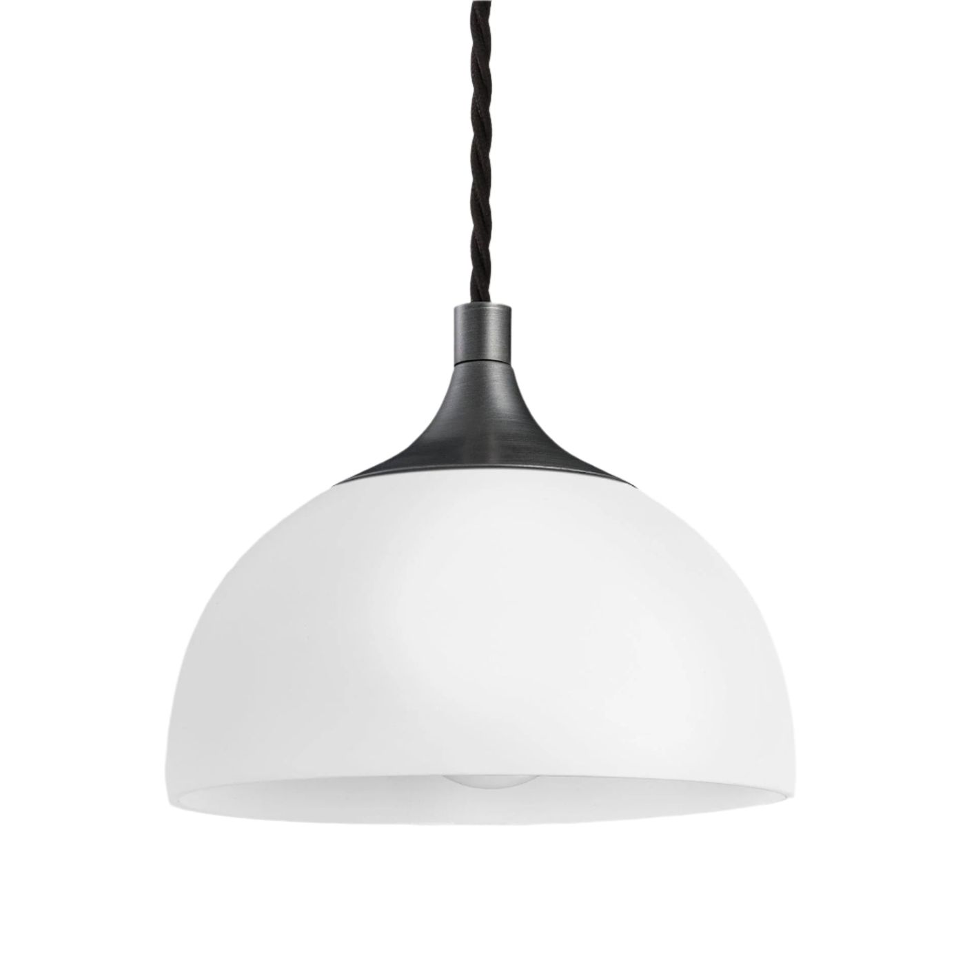 Chelsea Opal Glass Dome Pendant Light in 8 Inch with Pewter Holder Industville Product Code CH-OGL-DP8-W-PH