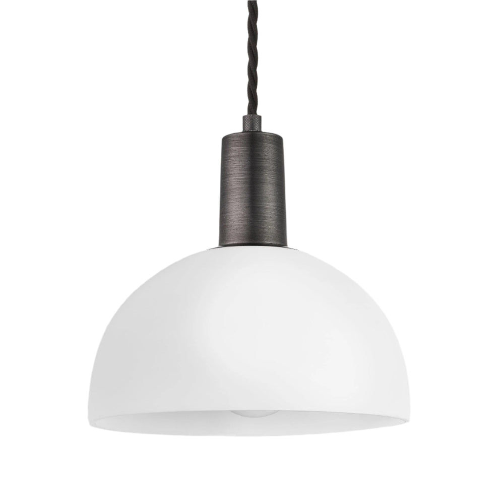 Sleek Opal Glass Dome Pendant Light - 8 Inch Industville SL-OGL-DP8-W-PH