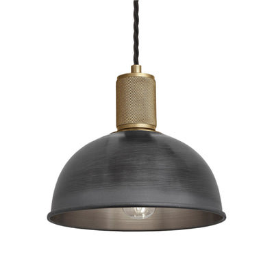 Knurled Dome Pendant Light - 8 Inch - Kitchen Island Lighting - Industville Lighting UK