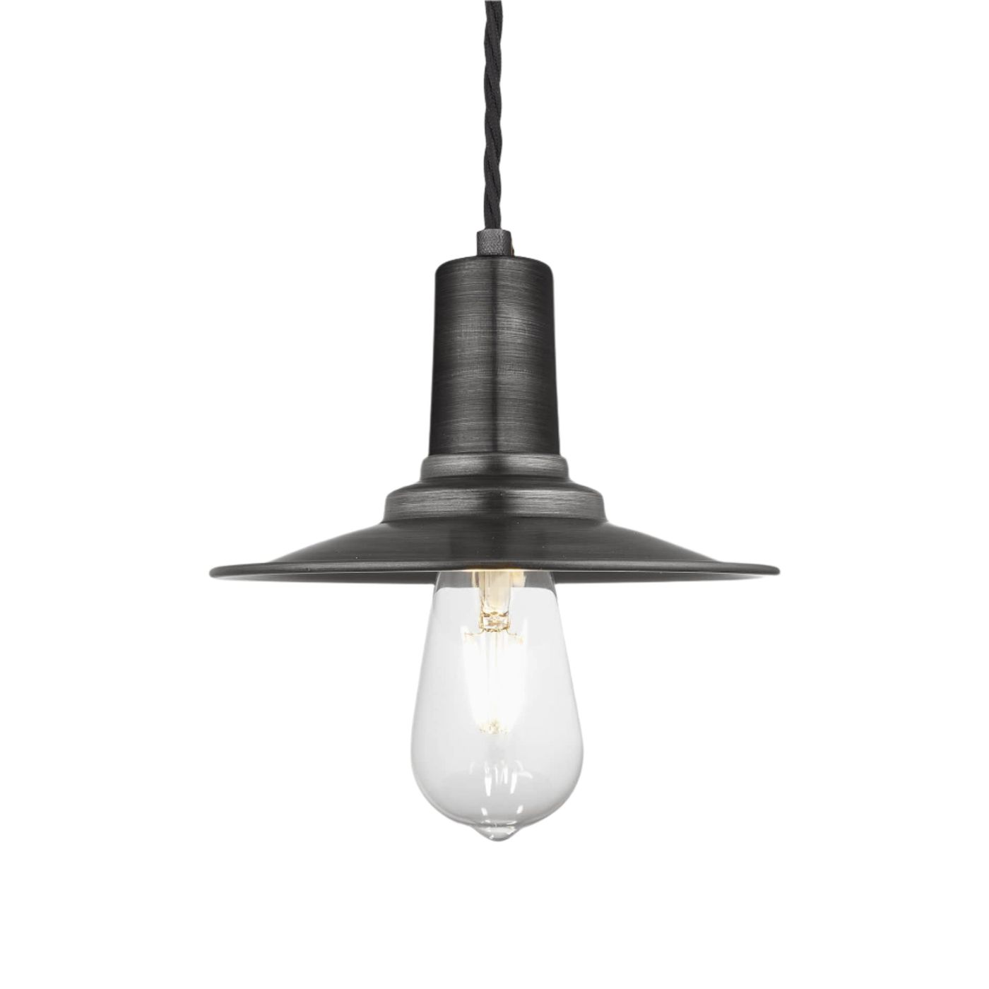 Pewter Sleek Flat Pendant in 8 Inch with Pewter Holder, Product Code is SL-FP8-P-PH