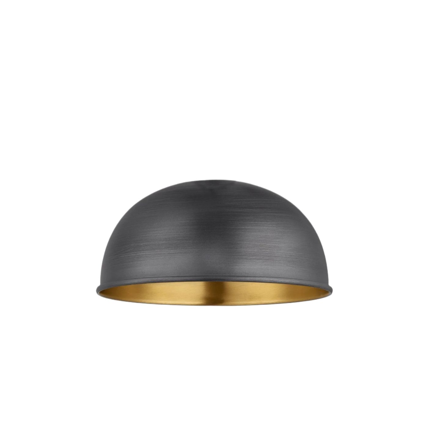 Pewter & Brass Chelsea Dome Wall Light - 8 Inch