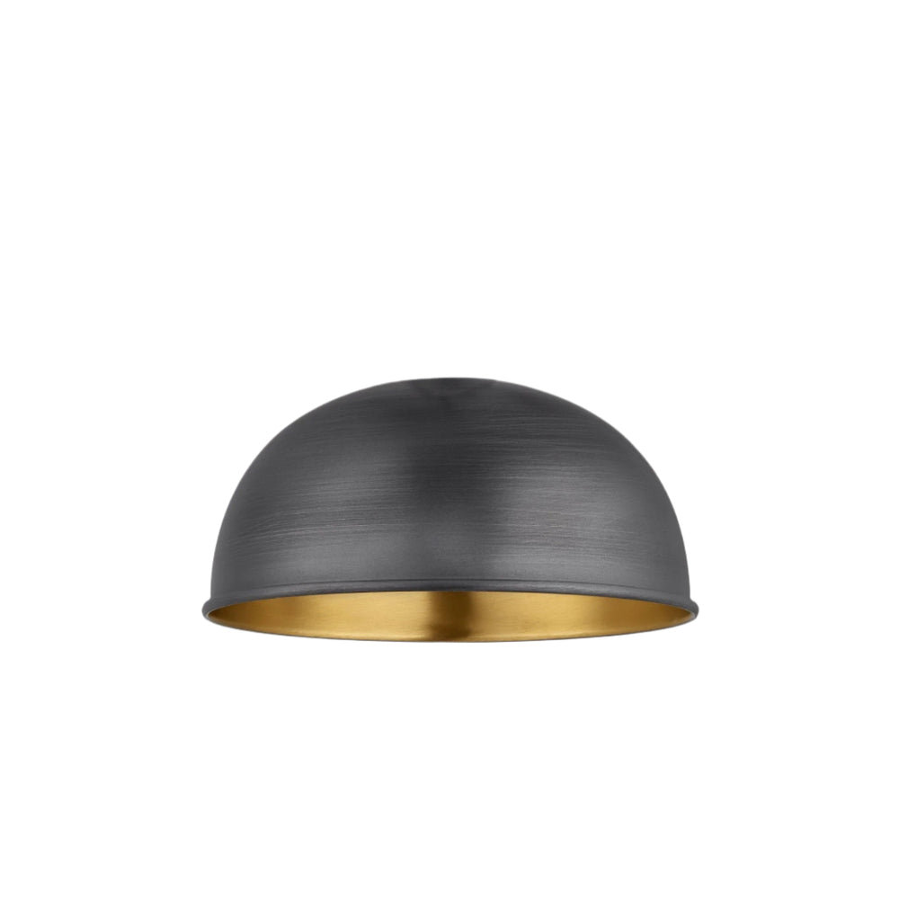 Pewter & Brass Shade Chelsea Dome 3 Wire Cluster Lights - 8 inch