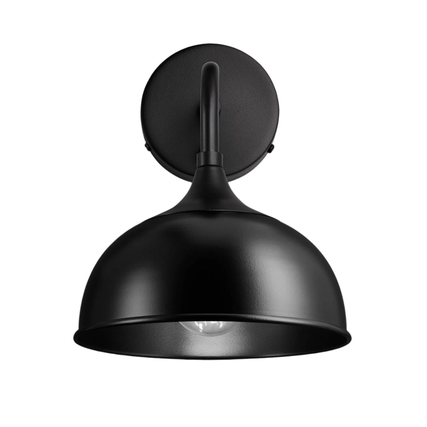 Black with Black Holder Chelsea Dome Wall Light - 8 Inch - CH-DWL8-BK-BKH