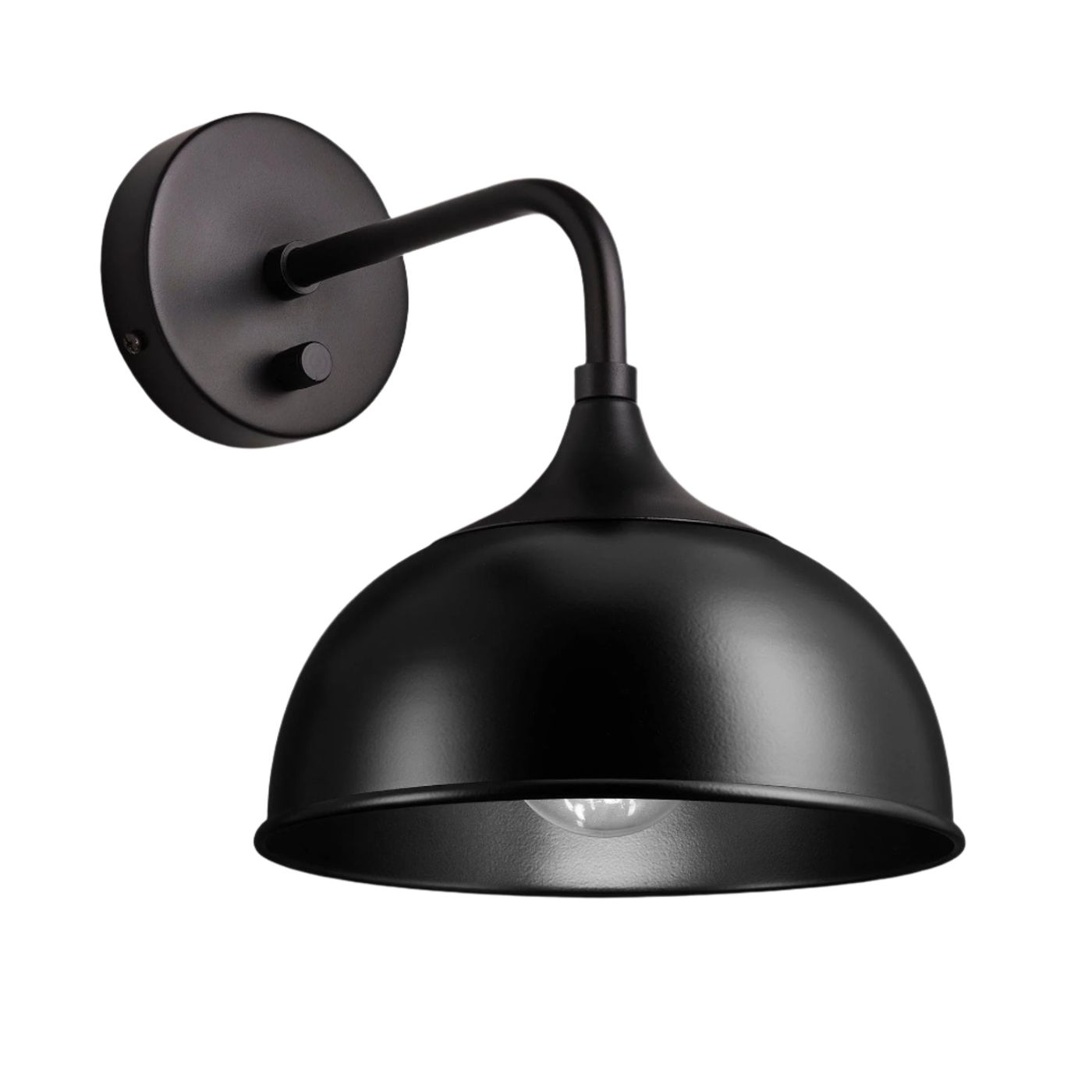 Black with Black Holder Chelsea Dome Wall Light - 8 Inch - CH-DWL8-BK-BKH