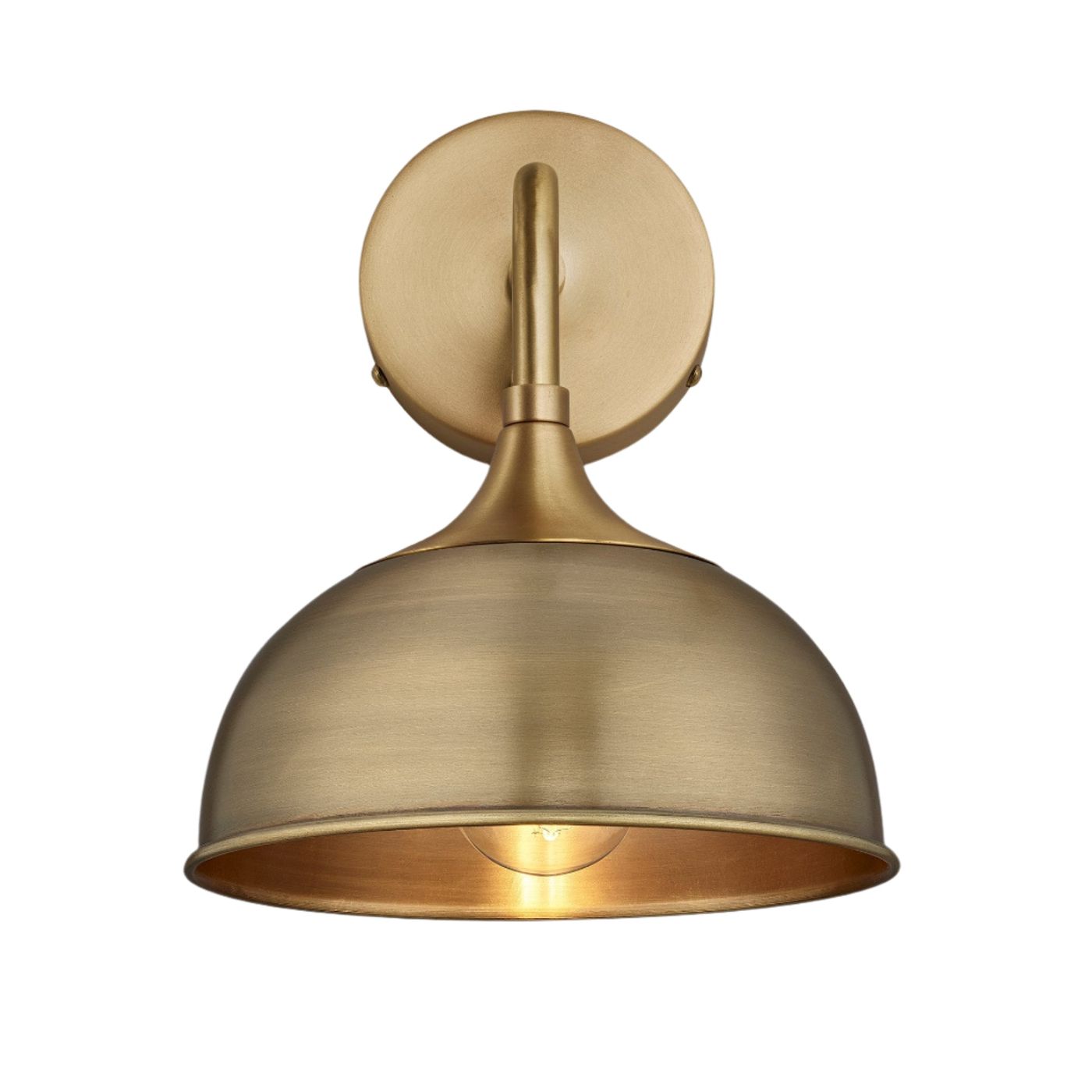 Brass with Brass Holder Chelsea Dome Wall Light - 8 Inch - CH-DWL8-B-BH