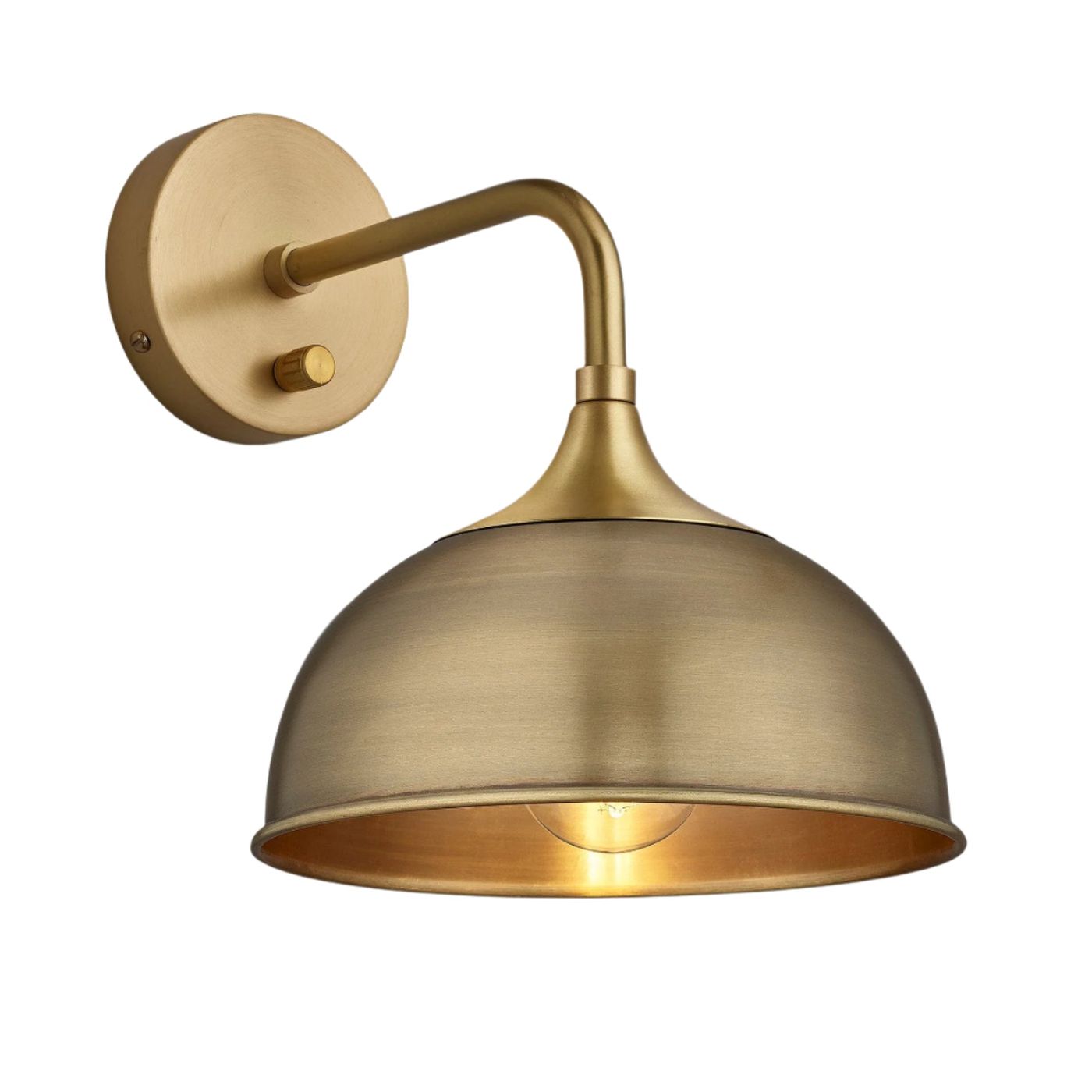 Brass with Brass Holder Chelsea Dome Wall Light - 8 Inch - CH-DWL8-B-BH