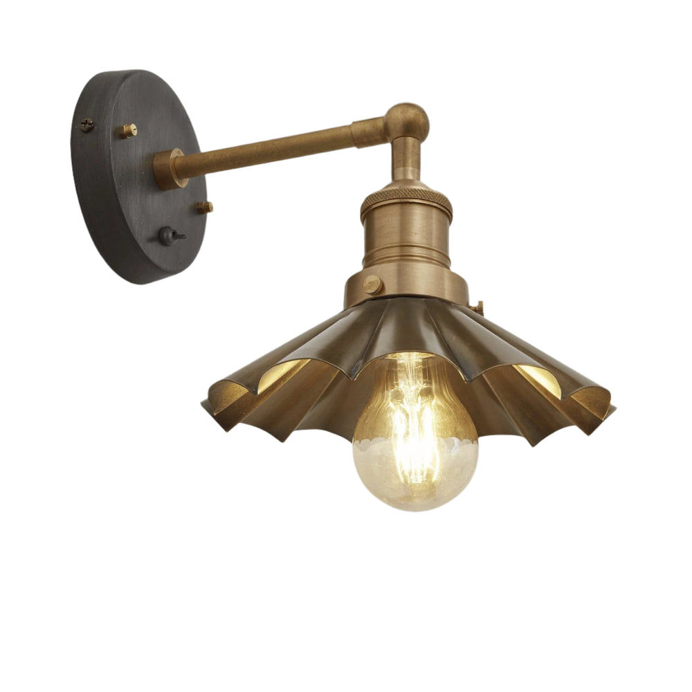 Brass with Brass Holder Brooklyn Umbrella Wall Light - 8 Inch BR-UWL8-B-BH