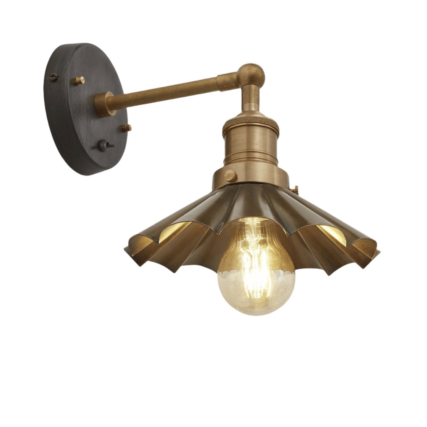 Brass with Brass Holder Brooklyn Umbrella Wall Light - 8 Inch BR-UWL8-B-BH