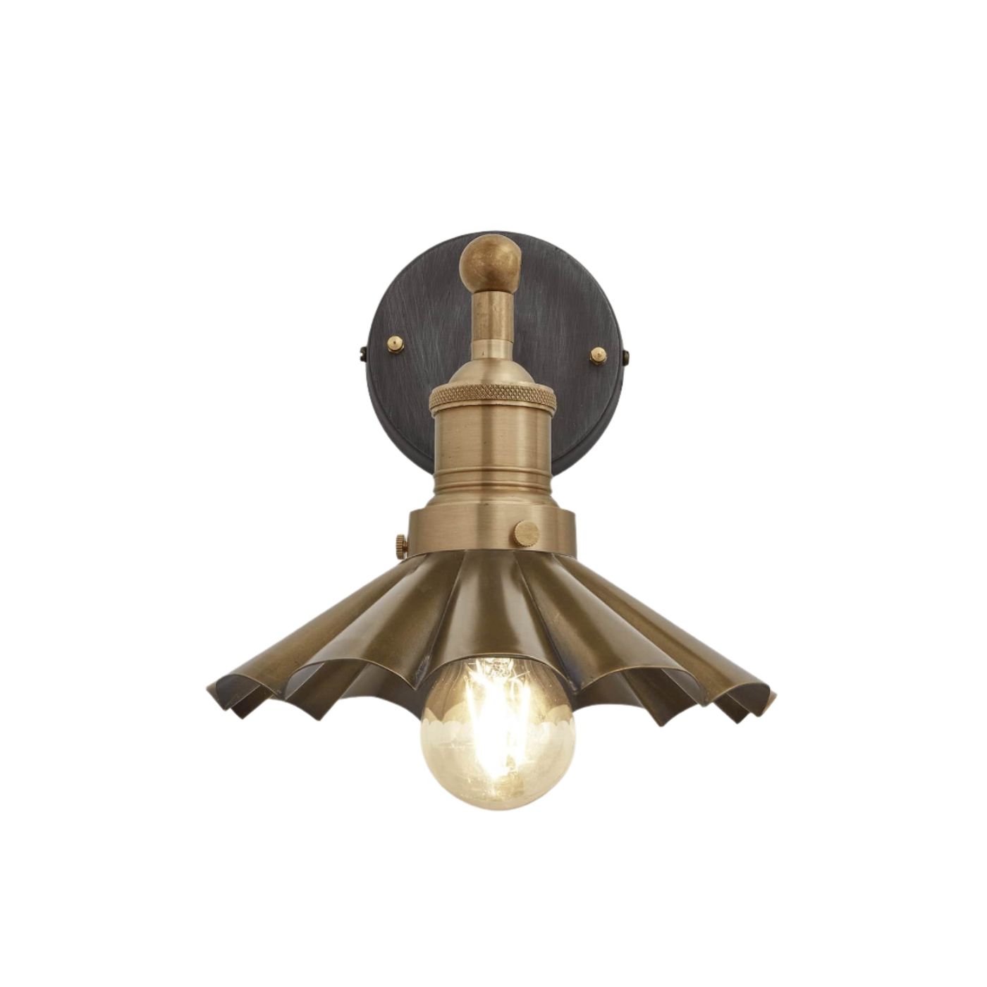 Brass with Brass Holder Brooklyn Umbrella Wall Light - 8 Inch BR-UWL8-B-BH