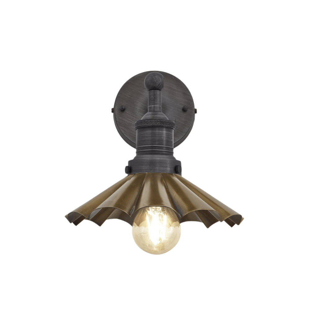 Brass with Pewter Holder Brooklyn Umbrella Wall Light - 8 Inch BR-UWL8-B-PH