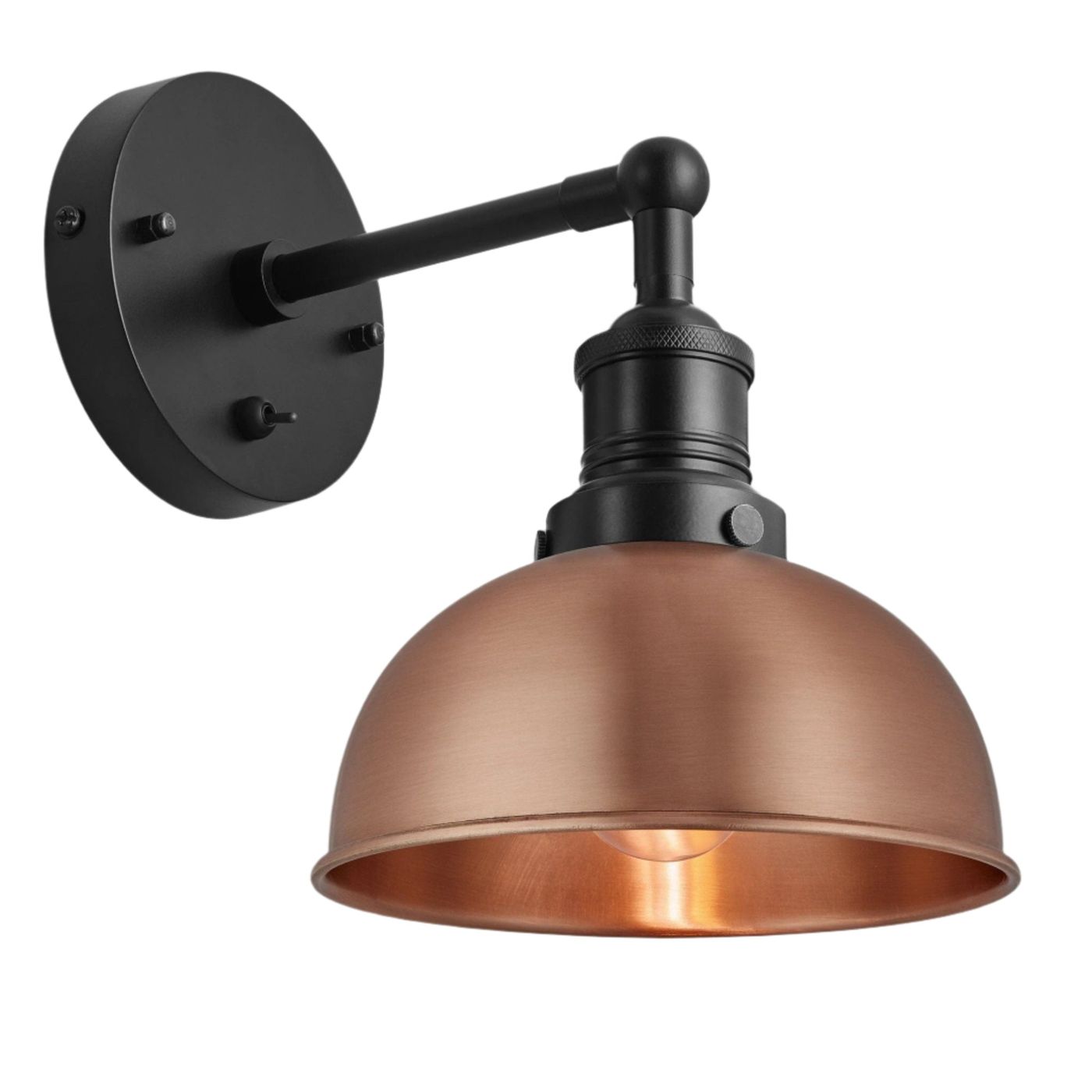 Brooklyn Dome Wall Light - 8 Inch - Copper Industville BR-DWL8-C-BKH